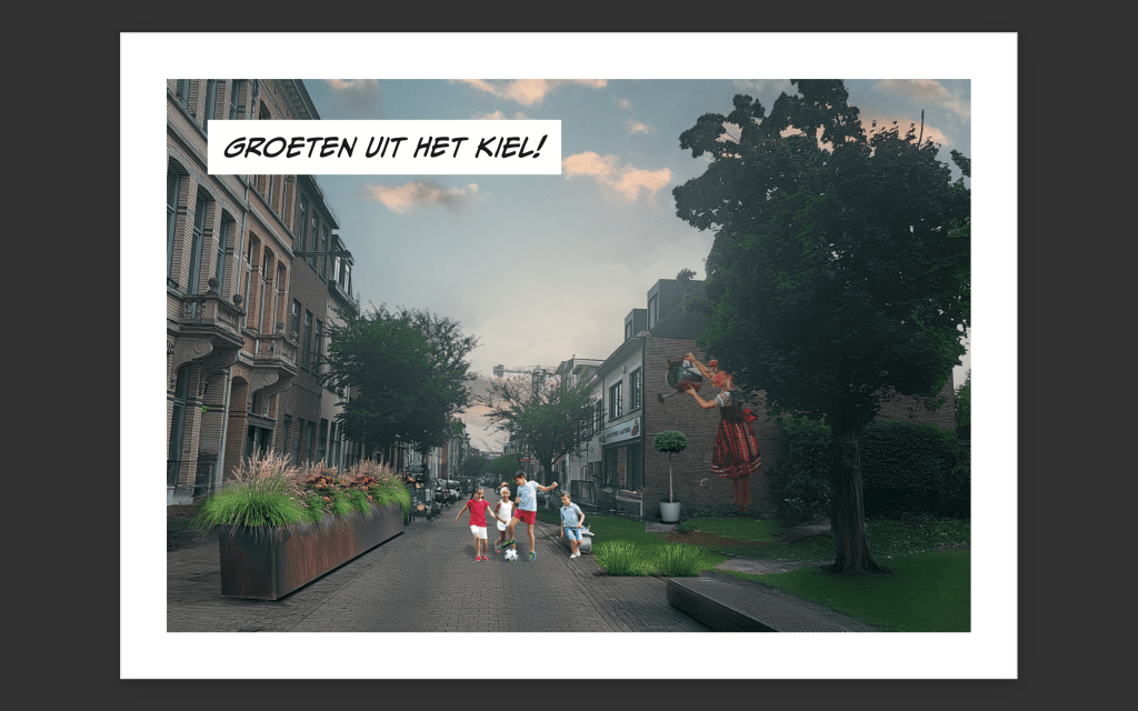 Postkaart Kiel 2030 - Wittestraat - ruimte voor ontmoeting